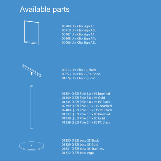 Display Stand Q EZI Uni Clip Sign parts