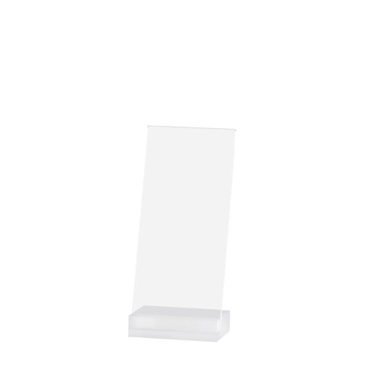 Counter Sign Holder Angled, Element Acrylic, Frost White, DL, Blank