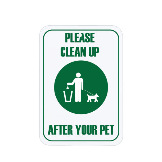 Dog Cleanup Sign Green English