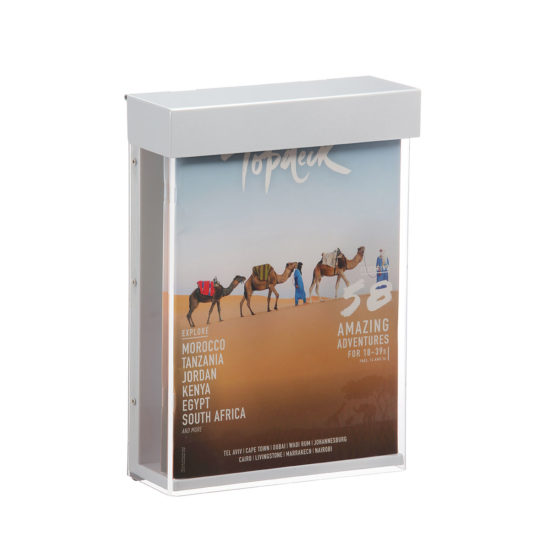 Outdoor Brochure Holder-Shield A4, with brochures