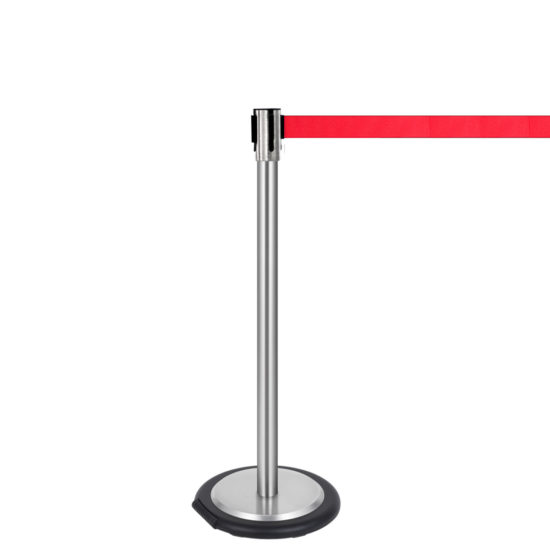 Ergonomic Q EZI 4way Retractable Barrier, Stainless Red