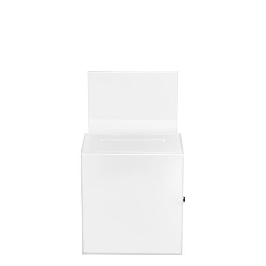 Suggestion Box Collect Clear White with sign front