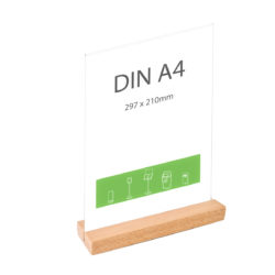 Table Sign Holder Element Beech A4 Straight
