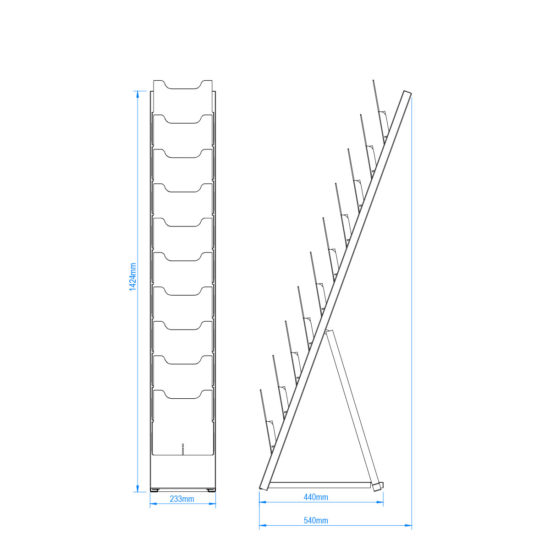 Floor Standing Brochure Holder Lean Size