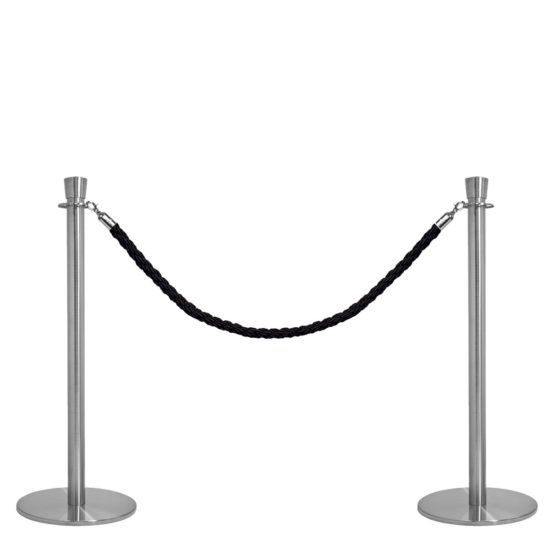 Crowd Control Q EZI Rope Barrier, Brushed Stainless Steel